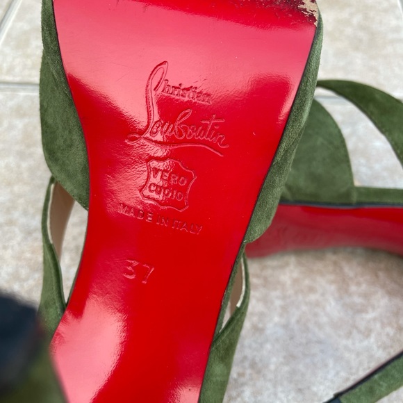 Christian Louboutin Drapanova green suede pumps - Picture 10 of 12